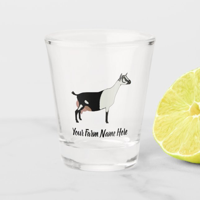 Personalised Alpine Dairy Goat Shot Glass (Front)