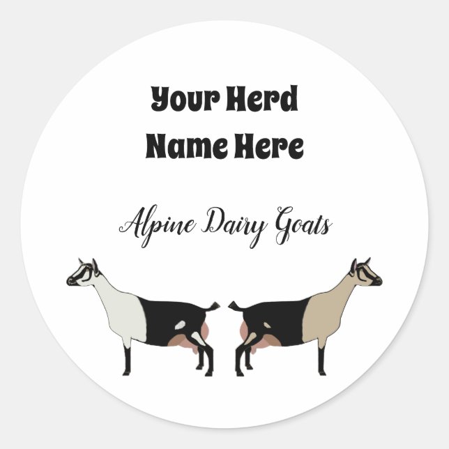 Personalised Alpine Dairy Goat Sticker (Front)