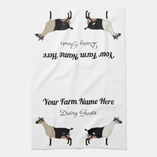 Personalised Alpine Dairy Goat Tea Towel