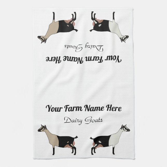Personalised Alpine Dairy Goat Tea Towel (Vertical)