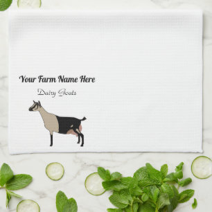 Personalised Alpine Dairy Goat Tea Towel