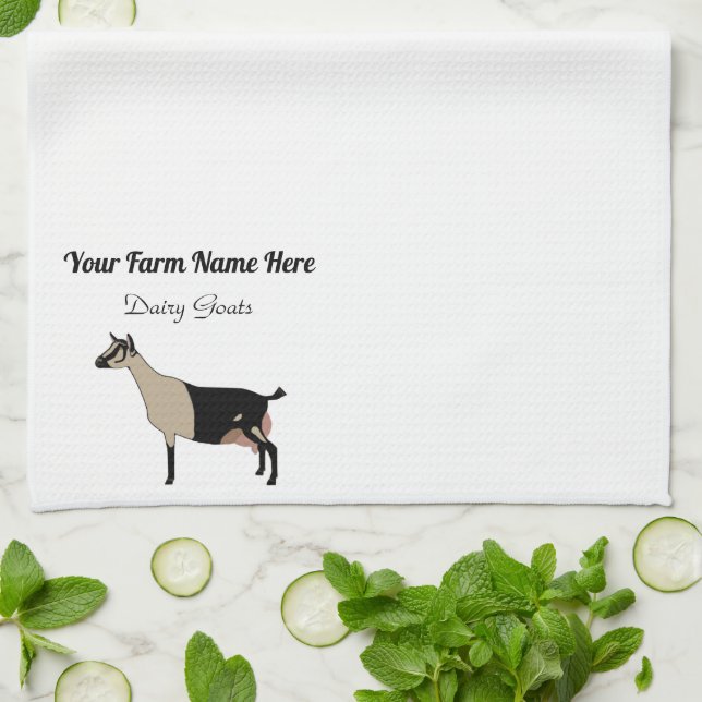 Personalised Alpine Dairy Goat Tea Towel (Folded)