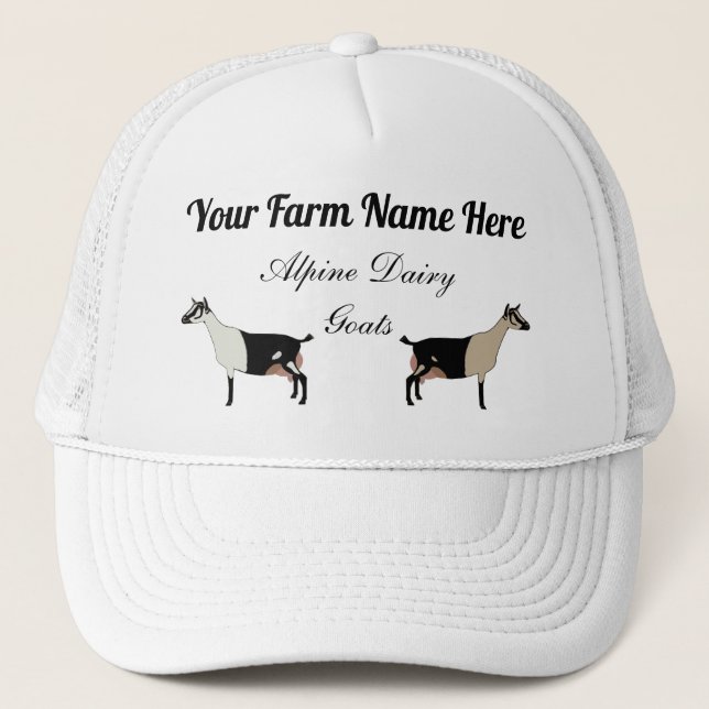 Personalised Alpine Dairy Goats Trucker Hat (Front)