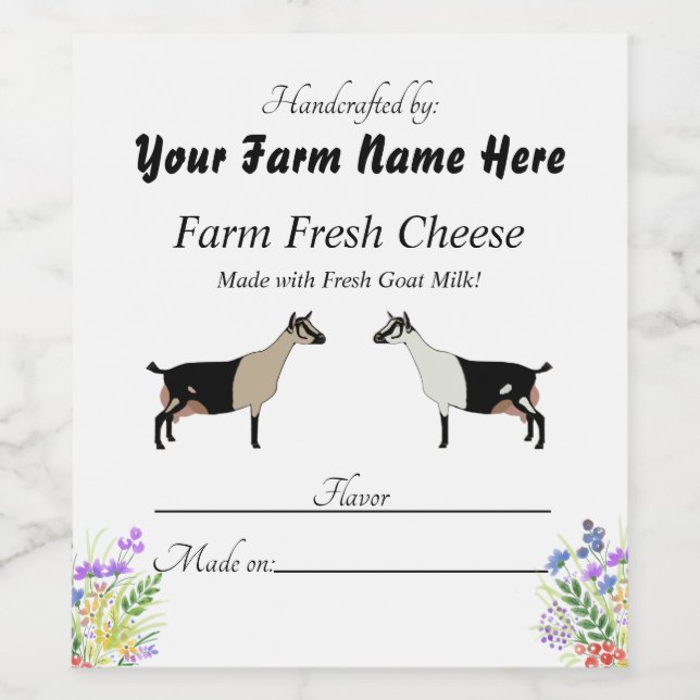 Personalised Alpine Goat Cheese Label (Single Label)
