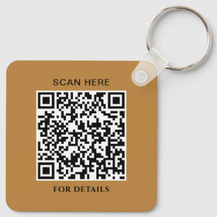 Personalised Aluminium Square Keychain with QR Cod
