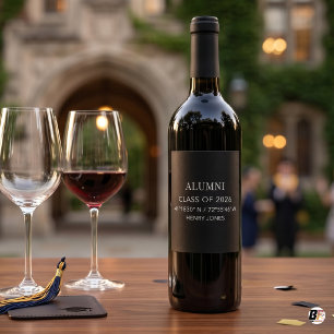 Personalised Alumni Class of 2026 GPS Coordinates Wine Label