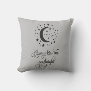 Personalised Always Kiss Me Good night Wedding Cushion