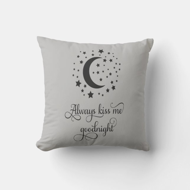 Personalised Always Kiss Me Good night Wedding Cushion (Front)