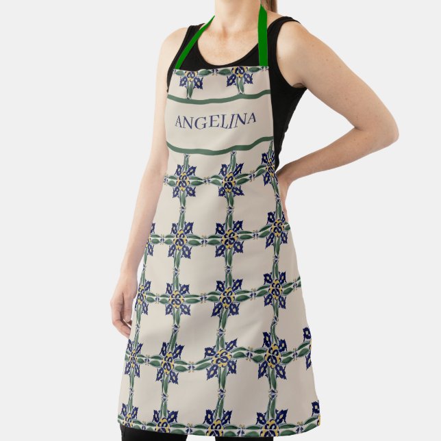 Personalised Amalfi Tile Apron (Insitu)