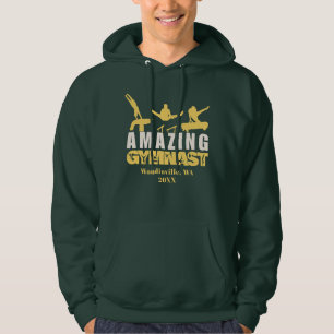 Personalised Amazing Gymnast Location Date Name Hoodie