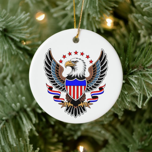 Personalised American 250th Birthday Ceramic Tree Decoration (Tree)
