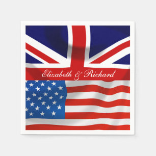 Personalised American and British flags Party Napkin