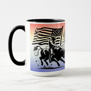 Personalised American Bull Rider Rodeo 2 Mug