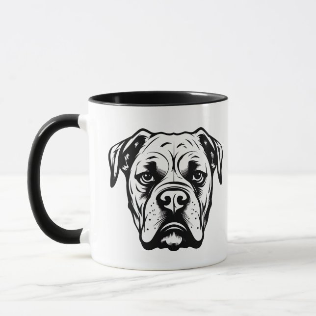 Personalised American Bulldog Black and White Mug (Left)