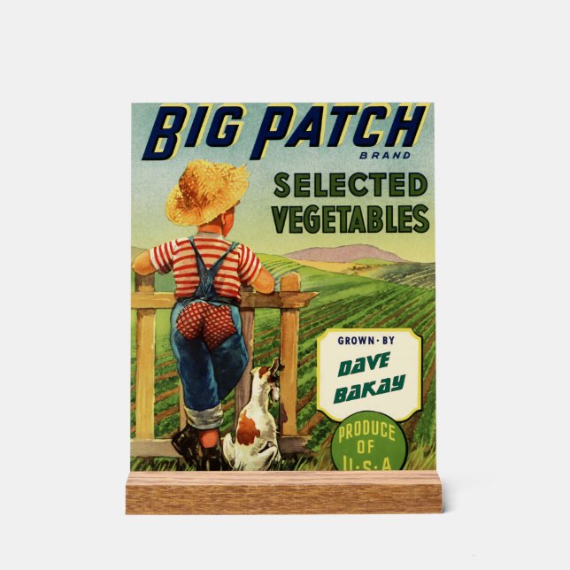 Personalised American Country Homegrown Farmboy  Acrylic Sign (Front)