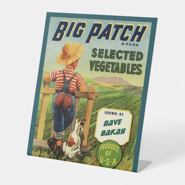 Personalised American Country Homegrown Farmboy  Pedestal Sign (Front)