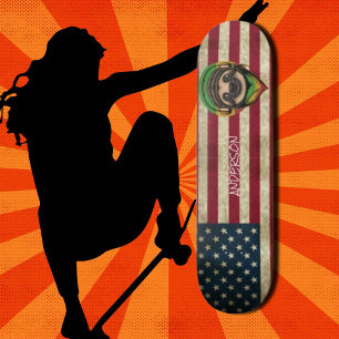 Personalised American Cute Sloth  Skateboard