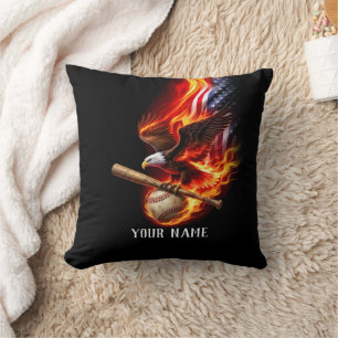 Personalised American Eagle Baseball Throw Pillow