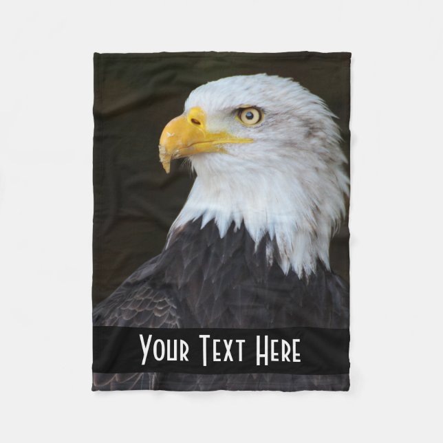 Personalised American Eagle Photography Print Fleece Blanket (Front)