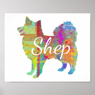 Personalised American Eskimo Dog Art Print Poster