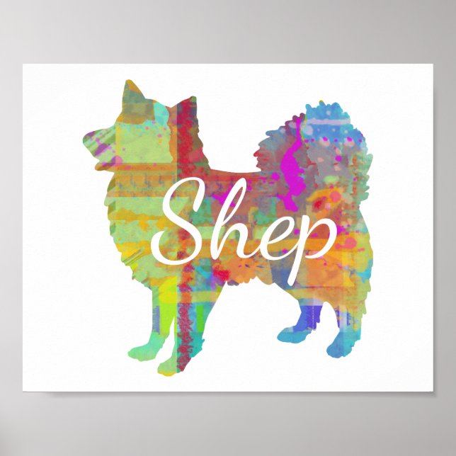 Personalised American Eskimo Dog Art Print Poster (Front)