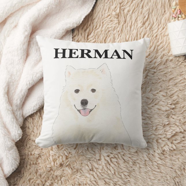 Personalised American Eskimo Samoyed Dog Cushion (Blanket)