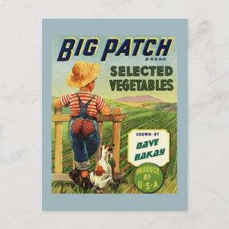 Personalised American Farm Boy Vintage Poster Postcard