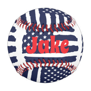 Personalised American Flag And Name Baseball