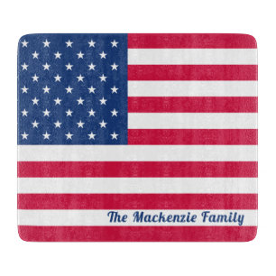 Personalised American Flag  Cutting Board