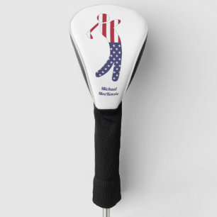 Personalised American Flag Golfer Silhouette Golf Head Cover