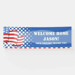 Personalised American Flag Military Banner