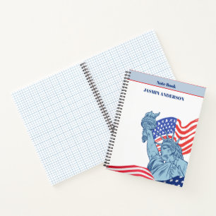 Personalised American Flag Patriotic USA Notebook