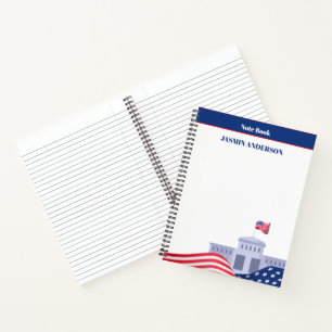 Personalised American Flag Patriotic USA Notebook