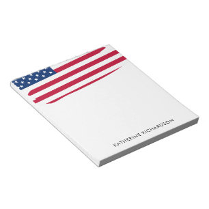 Personalised American Flag Patriotic USA Notepad