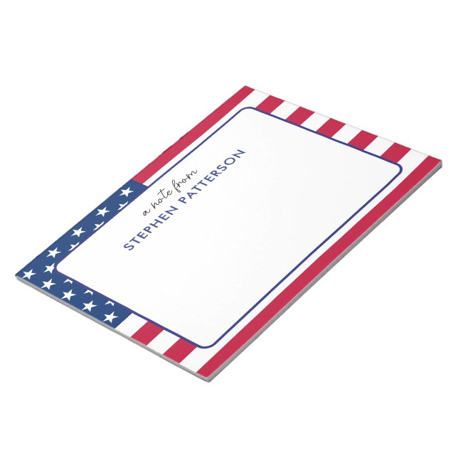 Personalised American Flag Patriotic USA Notepad (Angled)
