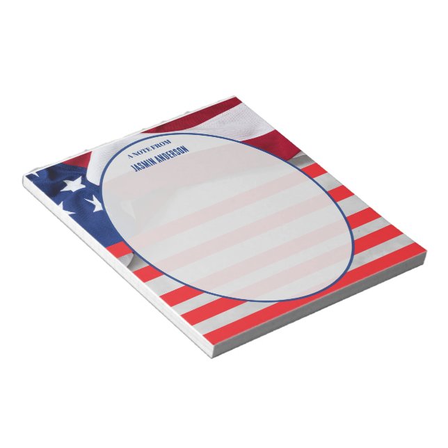 Personalised American Flag Patriotic USA  Notepad (Angled)