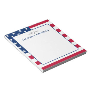Personalised American Flag Patriotic USA Notepad