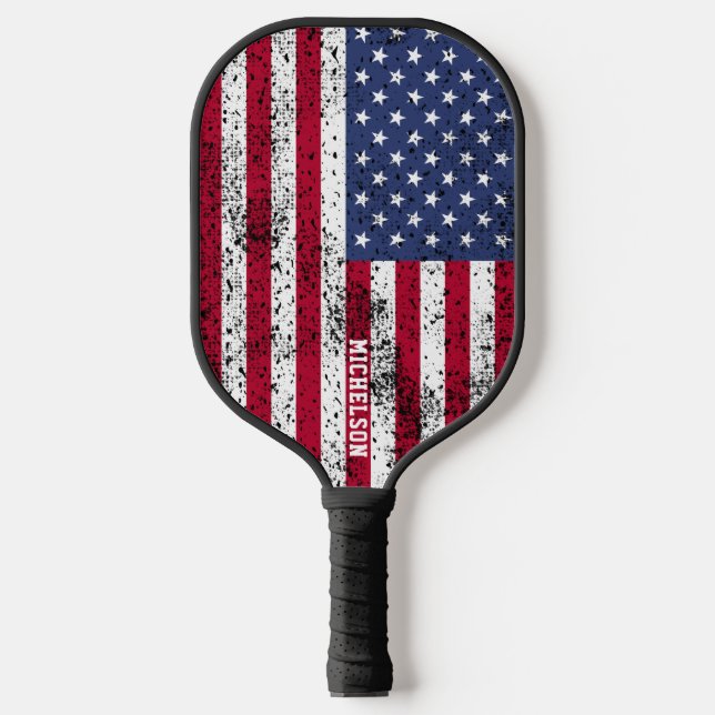 Personalised American Flag Pickleball Paddle (Front)