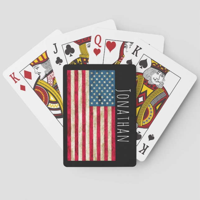 Personalised American Flag Playing Cards (Back)