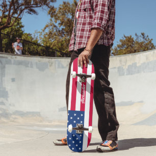 Personalised American Flag Skateboard