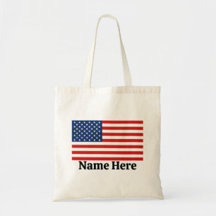 Personalised American Flag Tote Bag