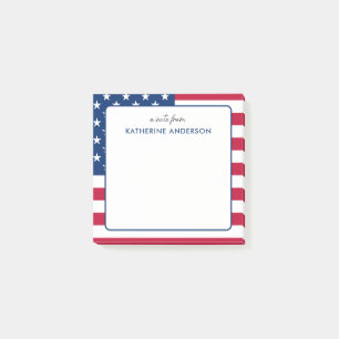 Personalised American Flag USA Post-it Notes