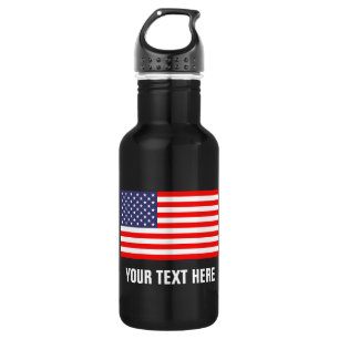 Personalised American flag water bottles for USA