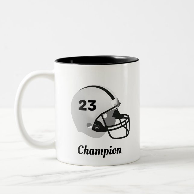 Personalised American Football Helmet Two-Tone Coffee Mug (Left)