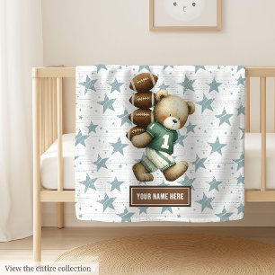 Personalised American Football Teddy Bear Blanket 