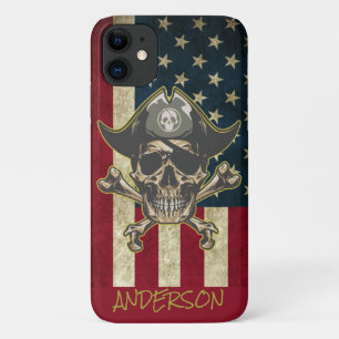 Personalised American Golden Skull iPhone 11 Case