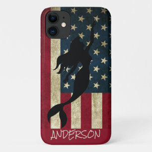 Personalised American Mermaid swimming Case-Mate i iPhone 11 Case