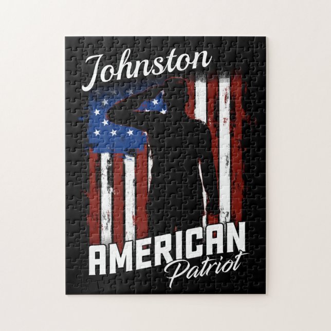 Personalised American Patriot Soldier USA Flag  Jigsaw Puzzle (Vertical)