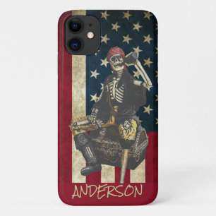 Personalised American  Skeleton Pirate iPhone 11 Case