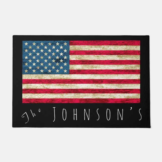 Personalised American United States Flag Door Mat (Front)